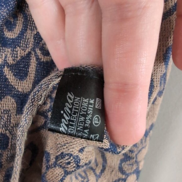 Pashmina Silk Boho French Rococo Inspired Floral Toile Tapestry Fringe Scarf - Picture 3 of 6